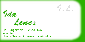 ida lencs business card